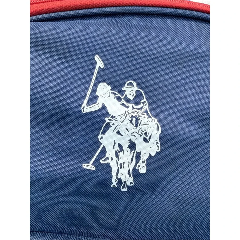 USPolo ASSN Red White And Blue Duffel‎ Bag With Wheels And Handle